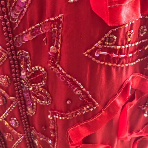 Roaman's Vintage Red Silk Beaded Sequin Rhinestone Blazer 2X - Picture 13 of 16